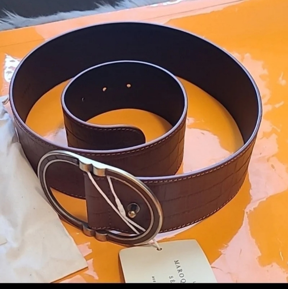 Nwt! Sezane fetiche belt in croco camel - Picture 6 of 7